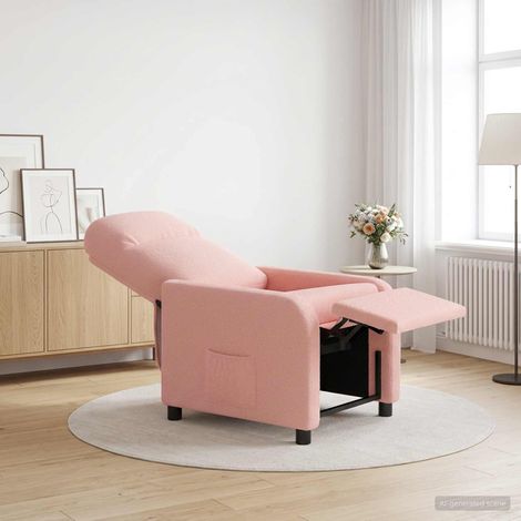 vidaXL Recliner Rosa Bouclé (1/5)