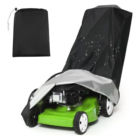 Funda impermeable para cortacésped - Tejido de poliéster 210D, resistente, para todas las estaciones, para exterior e interior (195 x 66 x 112 cm) (1/5)