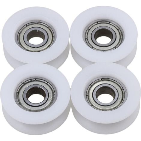 Lot de 4 poulies de guidage à roulement à gorge en U 6 x 24 x 9 mm (1/2)