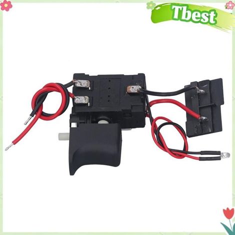 Interrupteur à gâchette pour perceuse sans fil, contrôle électronique de la vitesse avec petite lumière pour machine 12V, (1/4)