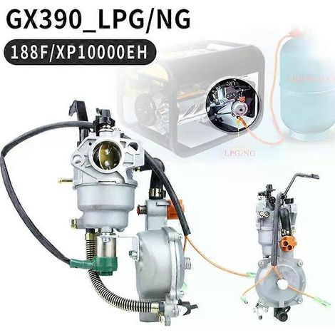 Carburateur 168F/188F double carburant, starter automatique ou manuel, kits de conversion GPL/GN pour générateur hybride essence 5 kW, accessoires (1/5)