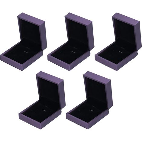 5 Pcs Collier Pendentif Boîte, Velours Bijoux Stockage Vitrine Boucle d'oreille Pendentif Bijoux Coffrets Cadeaux pour Mariage Fiançailles Anniversaire Anniversaire (Violet) (1/5)