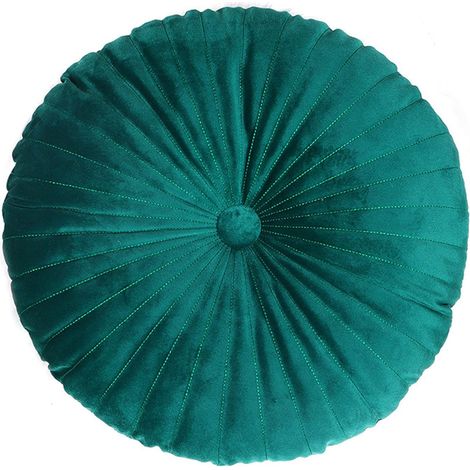 JSSEVN - Simple Round Pumpkin Cushion Plush Floor Pillow Thickened Plush Tatami Pillow Office Chair Cushion Simple Bedroom Decoration (35cm8cm, green) (1/5)