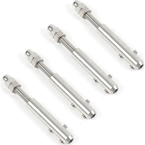 Stainless Steel Cable Tensioner for Stainless Steel Cable 4 mm, 4 Pieces and L-Key Stainless Steel Wire Cable Tensioner for Guy Tensioning (1/5)
