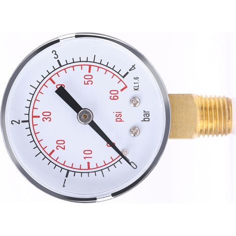 TS-50-4bar Manometer 0-4 bar / 0-60 psi 1/4" NPT (1/5)