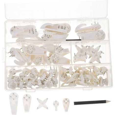 Set mit 39 abriebfesten Wandhaken. Bilderhaken.