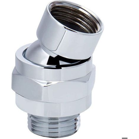 Connecteur de douche rotule pivotante en laiton massif chromé – Ajustable à 360° – Pour salle de bain (1/4)