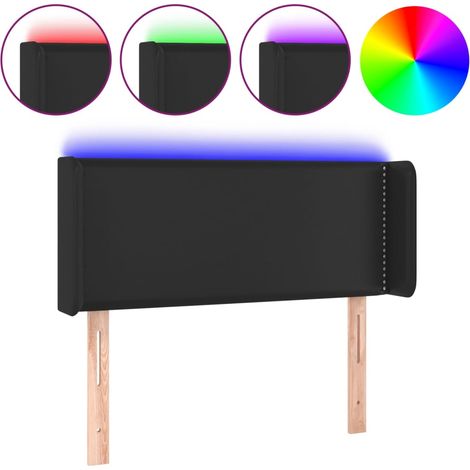 Maison Exclusive - LED Kopfteil Schwarz 83x16x78/88 cm Kunstleder