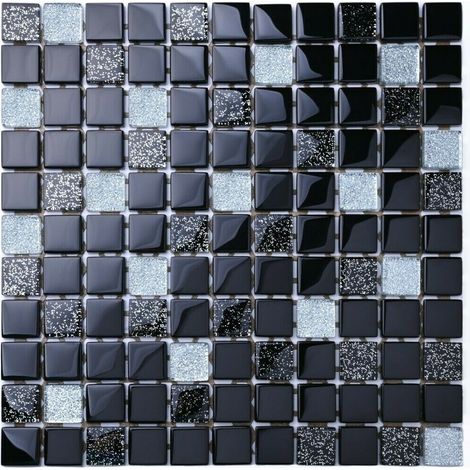 Ilcom mosaico in vetro su rete per bagno e cucina 30cm x 30cm - Moon night (1/5)