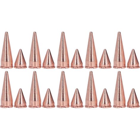 Lot de 20 clous côniques punk 7x10mm 7x20mm, teinte or rose, métal électroplaqué, vis rivets pour DIY vêtements sacs (1/5)