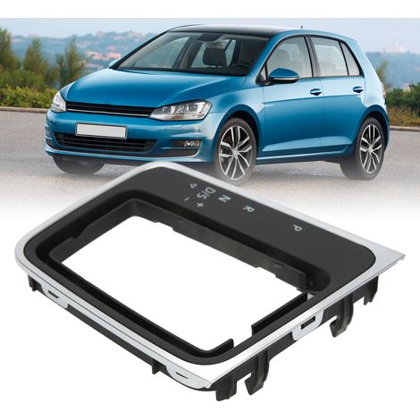 Eine schwarz-silberne Schaltknaufhalterung, ein Schaltknaufsockel, ein dekorativer runder Automatik-Schaltknauf für Volkswagen DSG Golf 7/7.5 (1/5)