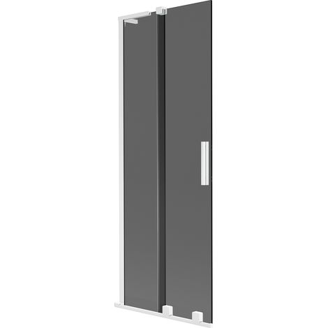 Mexen Velar L Wannenschutzwand 2-flügelig, verschiebbar 75 x 150 cm, Graphit, Weiß - 896-075-003-41-20 (1/4)