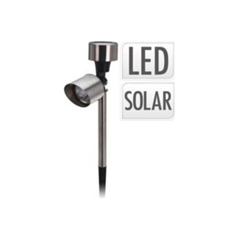 1 projecteur solaire, acier inoxydable, panneau amorphe, batterie ni-mh, jardin terrasse