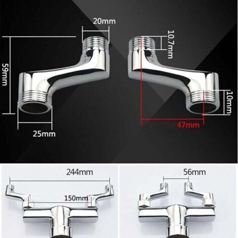 QORVA-Raccord Contre Coudé Douche - Raccord Laiton Coudé Réducteur - Bras Pivotant Réglable - Raccord Mural Contre Coudé - Raccord Excentré 1/2 3/4 - Chrome A