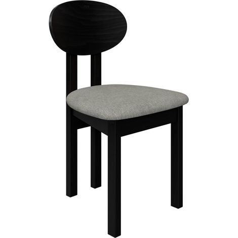 Chaise Victorville 383, Noir, 85x47x48cm, Tissu, En bois, Bois (1/5)