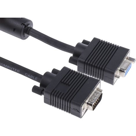 Câble VGA VGA vers VGA Mâle VGA Femelle VGA 2m PVC Noir 0,12 mm 200 V c.c. ( Prix pour 1 ) (1/3)