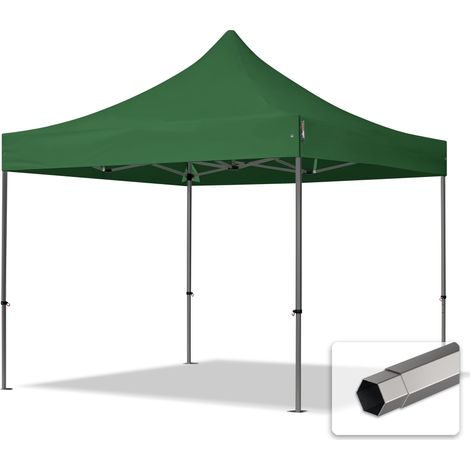 3x3 m Tonnelle pliante Acier, PES 750, vert foncé (1/5)