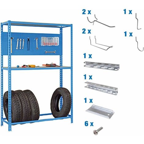 Estantería SIMONRACING Pack plus 3/400 azul /galvanizada + 9 accesorios