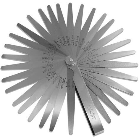 Feeler Gauge 32 Pieces 0.03-1.00mm/0.001-0.04" Steel - Double Marker Measuring Tool for Gap Measuring (1/5)
