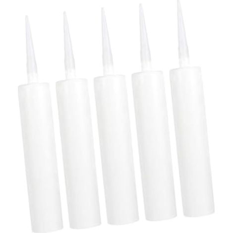 Tubes de calfeutrage vides, cartouches rechargeables de 310ml avec buses, Tubes de mastic de calfeutrage pour bricolage artisanat résine époxy sol de, 5 pièces (1/5)