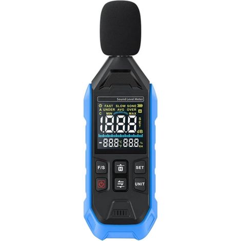 1 Dispositivo de medición de ruido digital de alta precisión FDM01 con detector de ruido MIN AVG MAX (azul) (1/4)