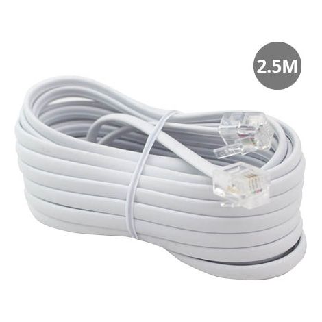 Prolongador de cable telefónico macho-macho 2.5 metros BLANCO GSC 2600950 (1/2)