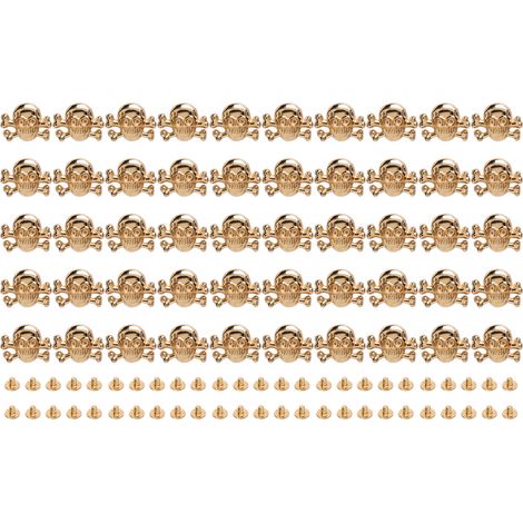 50 Ensembles de Rivets Crâne Style Gothique Élégants pour Chaussures Ceintures DIY Accessoires Dorés (1/5)