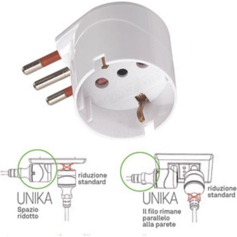 ROSI 78027 ADATTATORE 90 SCHUKO 10A 2P+T