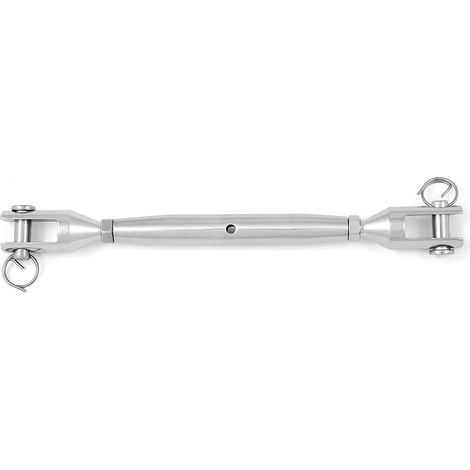 Tenditore a 2 forcelle M4 in acciaio Inox A4 - AISI 316