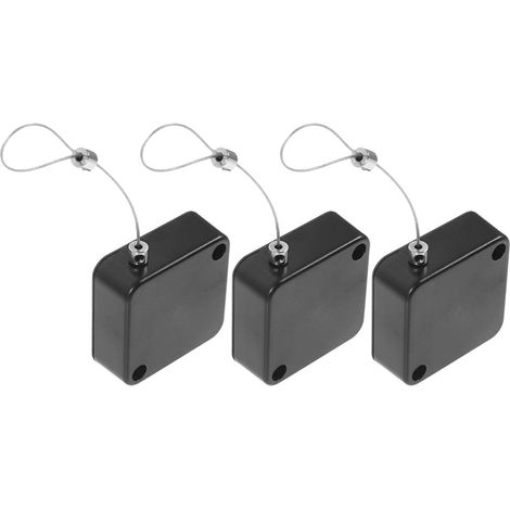 Boîte à Câbles Antivol Rétractable 3pcs Câble en Acier Noir pour Voyages en Extérieur Support Robuste et Pratique (1/5)