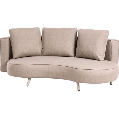 Canapé de Jardin à Gauche en Tissu 3 Places avec Coussins Hydrofuge Résistant aux UV Beige Parori (1/5)