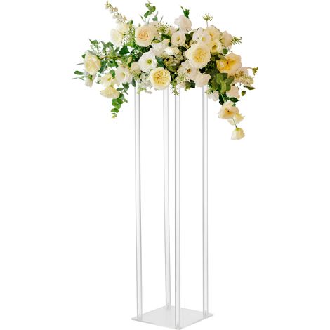 Support à fleurs cylindrique en acrylique pour mariage, vase et composition florale, décoration de mariage