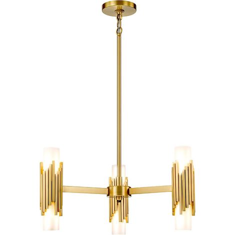 Elstead Marvele Suspension multi-bras contemporaine en laiton vieilli, 6 ampoules E14 (1/5)