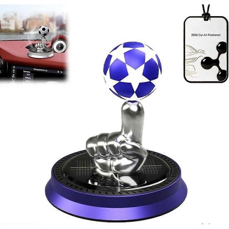 Désodorisant tableau de bord voiture diffuseur huiles essentielles solaire rotatif ornement ballon de football purificateur d'air parfum frais (1/5)