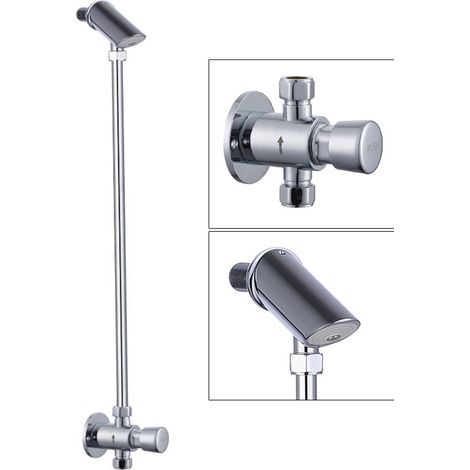Commercial Timed Flow Exposed Non Concussive Shower + Anti Vandal Shower Head (1/4)