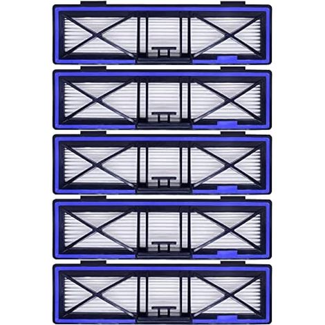 Lot de 5 filtres HEPA H12 de rechange bleus compatibles avec les aspirateurs robotiques Neato D10, D9, D8, D7, D6, D5, D4, D3. (1/5)