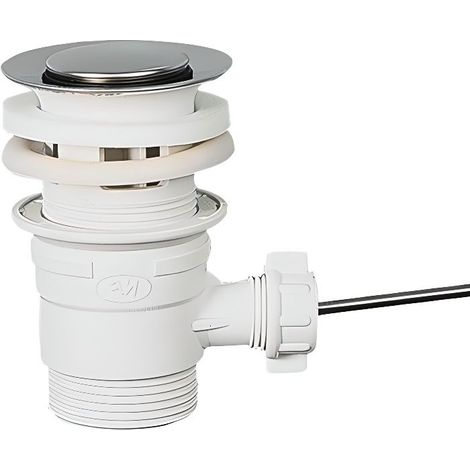 Vidage lavabo sans tirette en plastique - Blanc - Sortie 1''1/4 - Dessous PVC blanc (1/2)