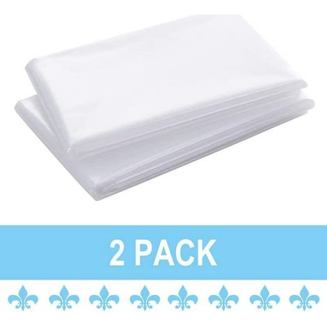 Lot de 2 Housses de Matelas Twin/Full 49,4 x 260 cm, Protection en Plastique pour Déménagement, Couvre-Matelas Double et Simple, Format Géant (1/5)