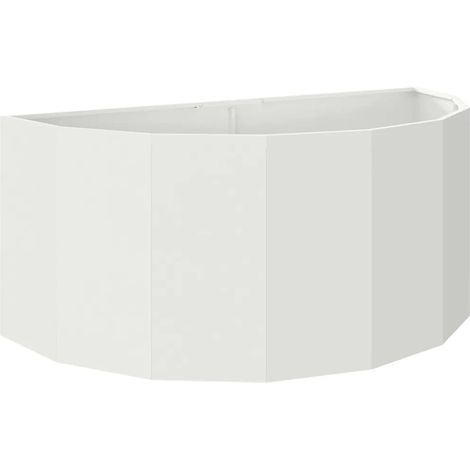 Jardinera semicircular moderna 120 x 60 x 50 cm fácil de mantener elegante en acero blanco 020052944 (1/5)