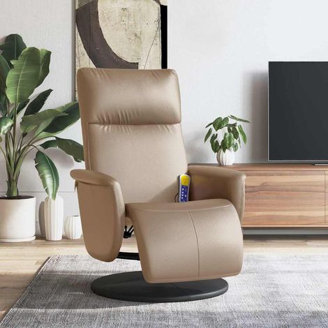 Massagesessel mit Fußteil Cappuccino-Braun Kunstleder