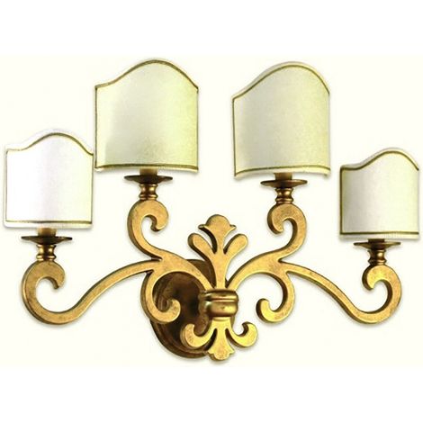 Applique classica lampadari bartalini silvy ap4 ov e14 led ottone tessuto lampada parete (1/5)