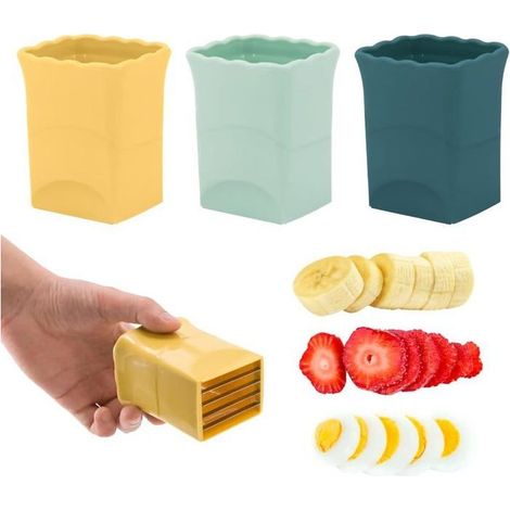 Set di 3 taglierini: per frutta, fragole, banane, uva e uova, utensile da cucina portatile (1/5)