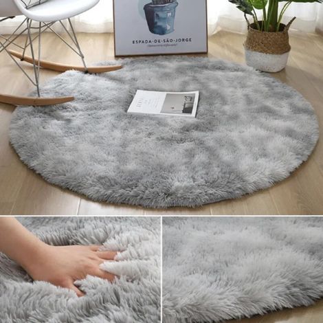 Weicher, rutschfester, runder Teppich mit langem Flor für Kinderzimmer, flauschiger Teppich für Babyzimmer, moderner Stil (1/4)