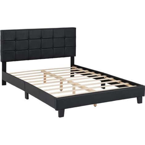 Arran 4 Feet 6 Inches Bed Frame - L204 x W146 x H97 cm - Black
