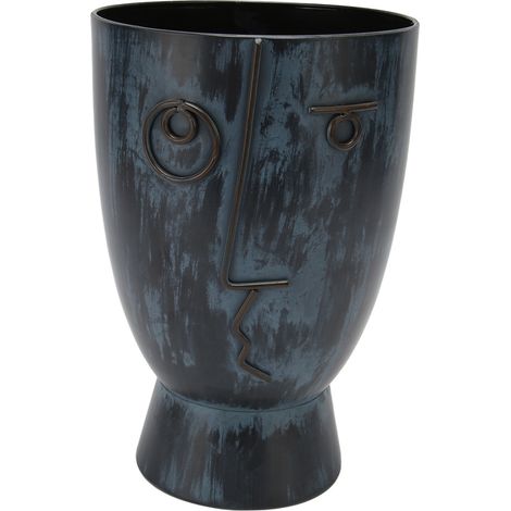 Pot de Fleurs Visage Métal Décoratif Moderne, Cache-Pot Abstrait pour Balcon Salon Jardin, 1 Pièce (1/5)