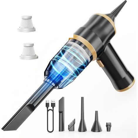 Mini aspirapolvere per auto 5500 Pa – Aspirapolvere portatile senza fili con 2 filtri, ideale per auto, divano, ufficio, animali domestici e casa