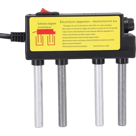 Denash Électrolyseur d'eau, Testeur Rapide de qualité de l'eau TDS PH avec électrodes de Fer et D'aluminium pour Les Tests d'eau Potable Domestique (Prise UE) (1/5)
