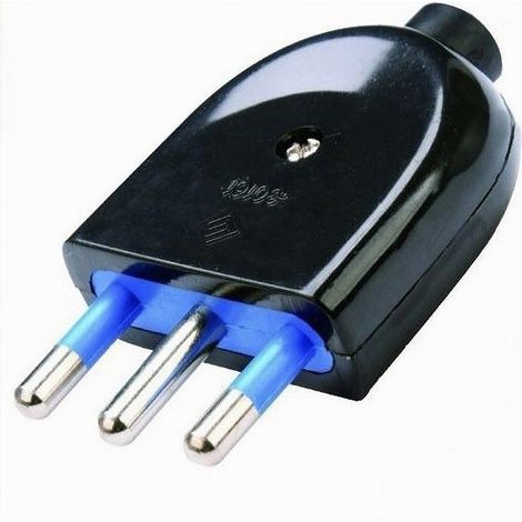 TRADE SHOP - Spina S17 Elettrica 2p+t 16a 250v Max 1500w Nero Ultrapiatta Salvaspazio 83008 - (1/4)
