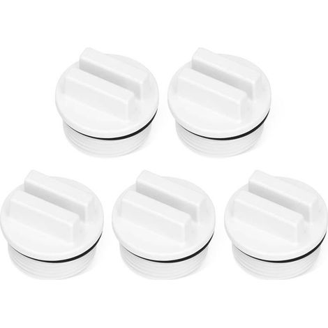 Kit de 5 bouchons d'hiver pour piscine, bouchon de vidange fileté de 1 1/2 pouce avec joint torique (1/5)