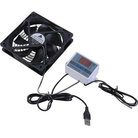 Ventilateurs silencieux de 120 mm alimentés par USB avec thermostat réglable pour meubles AV et home cinéma (ventilateur unique) (1/5)